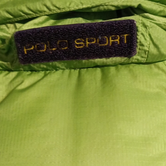 Polo sport Ralph Lauren women's vintage lime green hooded puffer coat size XL - Picture 14 of 17